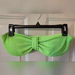 Green Textured Bandeau Bikini By Pink Lily